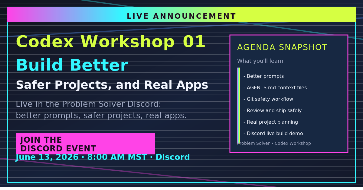 Live Discord Workshop Codex Workshop 01